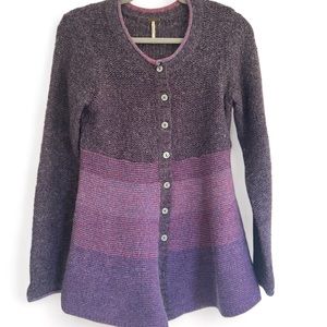 Free People Gradient Knit Cardigan in Purple and Pink
